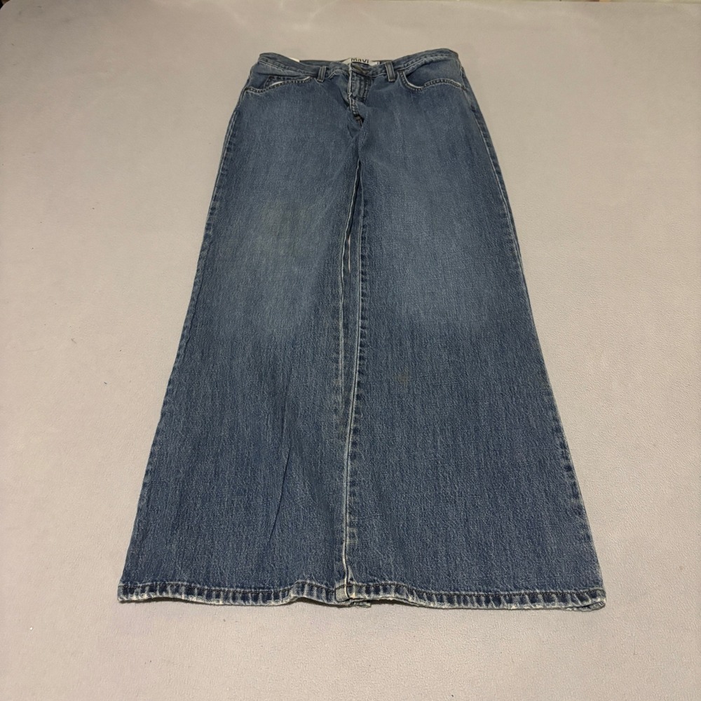 Mavi Toni Low Waist Wide Leg Creased Womens Jeans Blue Denim 30x32 Minimalist